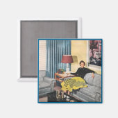 GEWARTET, Retro-Magnet der 50er Jahre Magnet (Vorderseite/Rückseite)