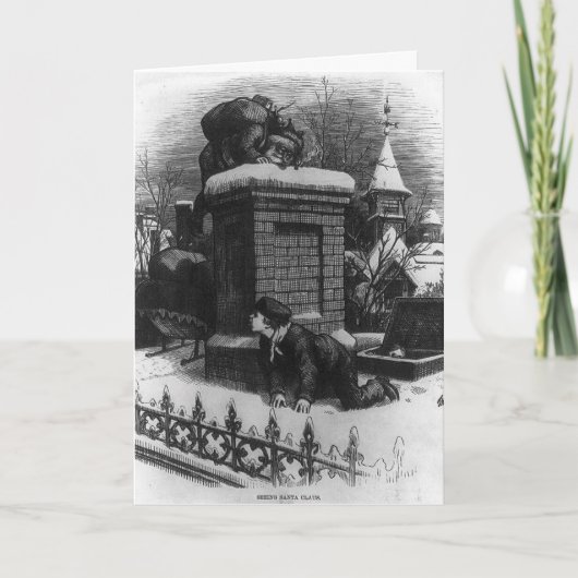 Gewartet St_Nick Weihnachtskarte Feiertagskarte (Vorderseite)