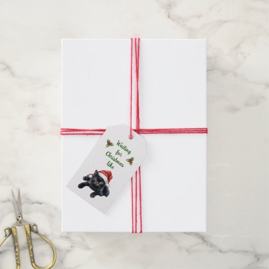 Gewartet Weihnachtskartentag Geschenkanhänger (Mit Garn)