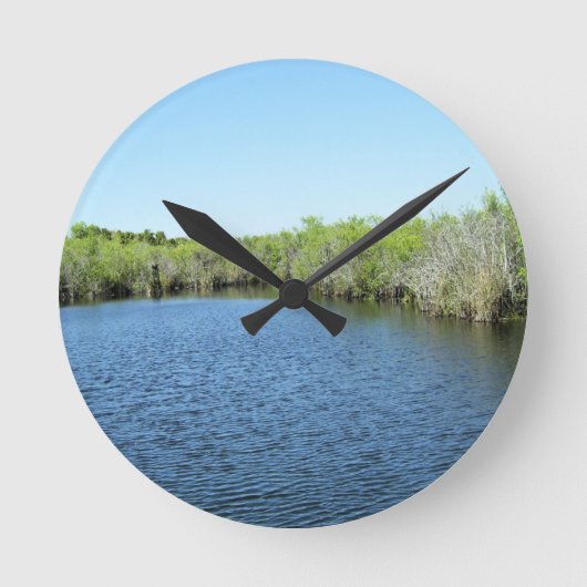 GEWÄSSER DER EVERGLADES RUNDE WANDUHR (Vorderseite)