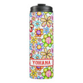 Gewässer farbenfroh Floral Collage Brauch Sommer Thermosbecher (Vorderseite)