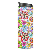 Gewässer farbenfroh Floral Collage Brauch Sommer Thermosbecher (Nach rechts gedreht)