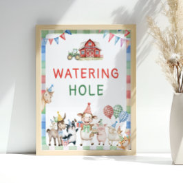 Gewässer Hole Landtiere Barnyard Geburtstag Poster