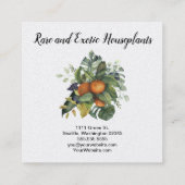 Gewässer Orangen-Blütenanordnung Quadratische Visitenkarte (Rückseite)