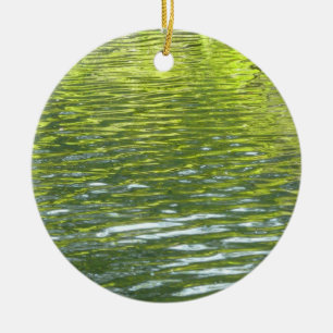 Gewässer von Eichenbachgelb und Grünlandschafts-Fo Keramik Ornament