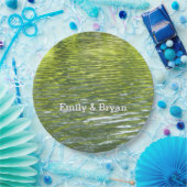 Gewässer von Eichenbachgelb und Grünlandschafts-Fo Pappteller (Party)