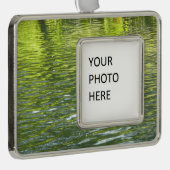 Gewässer von Eichenbachgelb und Grünlandschafts-Fo Rahmen-Ornament Silber (Rechts)