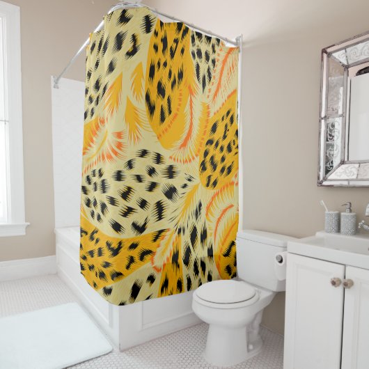 Gewebe abstrakte gemischte Tierhautstruktur Hinter Duschvorhang (Beispiel)