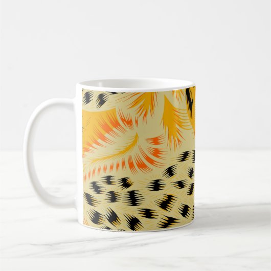 Gewebe abstrakte gemischte Tierhautstruktur Hinter Kaffeetasse (Links)