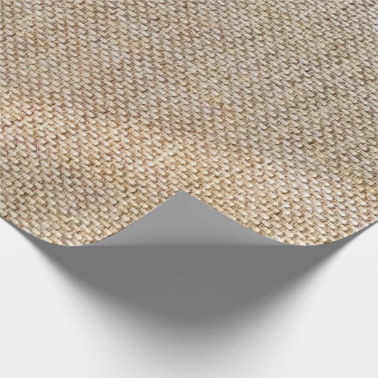 Gewebe aus braunem Spinnstoff Geschenkpapier (Ecke)