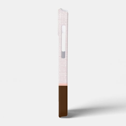 Gewebe aus Elfenbein, rosa und braun Case-Mate iPhone Hülle (Rückseite / Links)