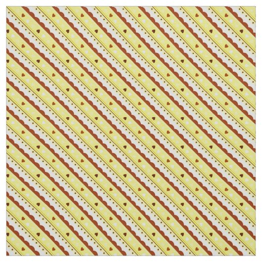 Gewebe aus Herz und Spitzen/Gelb Stoff (Muster)