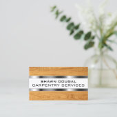 Gewebe aus Holz und Imitaten Visitenkarte (Stehend Vorderseite)