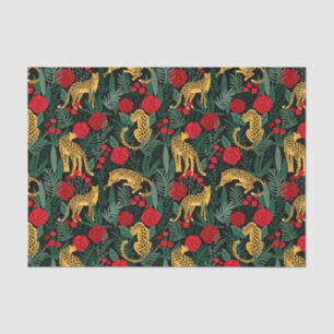 Gewebe aus Leopard und Rose Seidenpapier