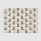 Gewebe - Bienen auf blassgelbem Papier (Vorderseite)