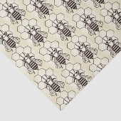 Gewebe - Bienen auf blassgelbem Papier (Ausschnitt)