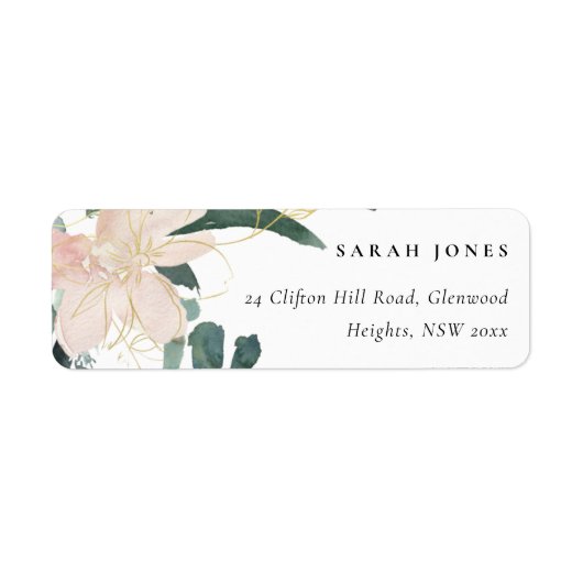 GEWEBE BLUSH GOLD FLORAL BUNCH WASSERCOLOR ADRESSE (Vorne)