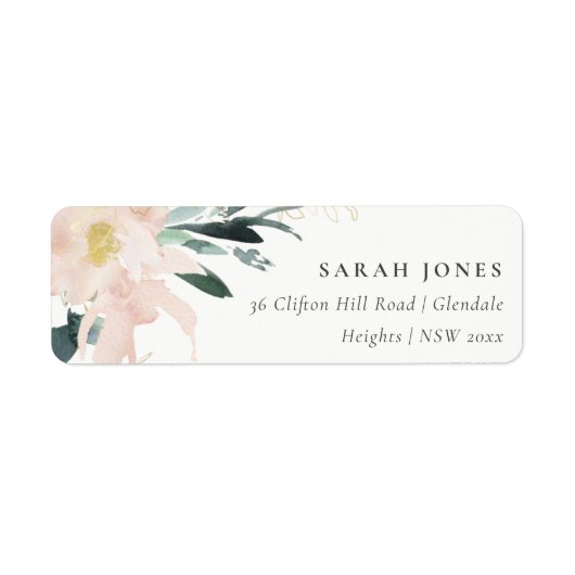 GEWEBE BLUSH GOLD FLORAL BUNCH WASSERCOLOR ADRESSE (Vorne)
