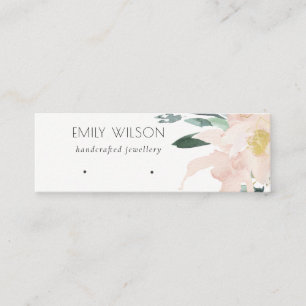 GEWEBE BLUSH GOLD FLORAL WATERCOLOR EARRING ANZEIG MINI VISITENKARTE