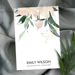 GEWEBE BLUSH GOLD FLORAL WATERCOLOR EARRING ANZEIG VISITENKARTE