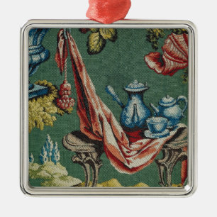Gewebe, das einen Schokoladentopf und eine Silbernes Ornament