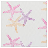 Gewebe des Seelila rosa Gelb starfish-Strandes Stoff (Nahaufnahme)