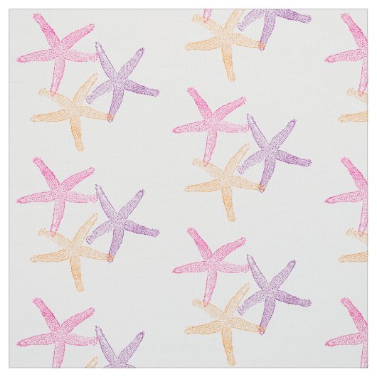 Gewebe des Seelila rosa Gelb starfish-Strandes Stoff (Muster)