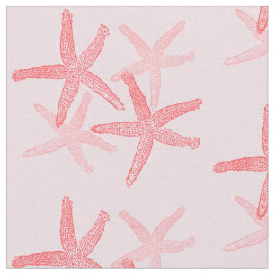Gewebe des Seerotes Rosa starfish-Strandes Stoff