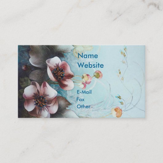 Gewebe entwirft rosa Blumen Visitenkarte (Vorderseite)