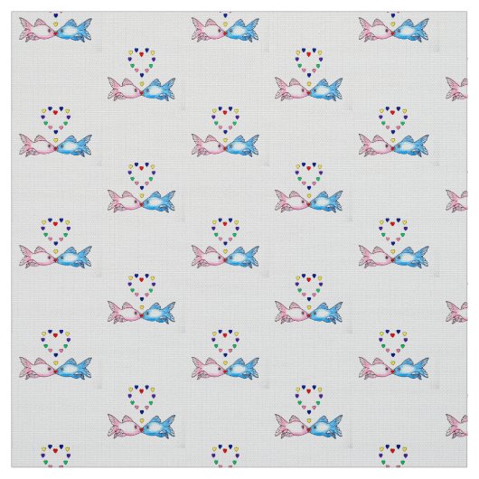 Gewebe: "Fische" mit Herzen küssend Stoff (Muster)
