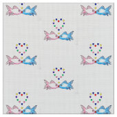 Gewebe: "Fische" mit Herzen küssend Stoff (Nahaufnahme)