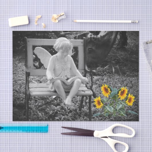 Gewebe für Engel und Sonnenblumen Seidenpapier (Handwerk)