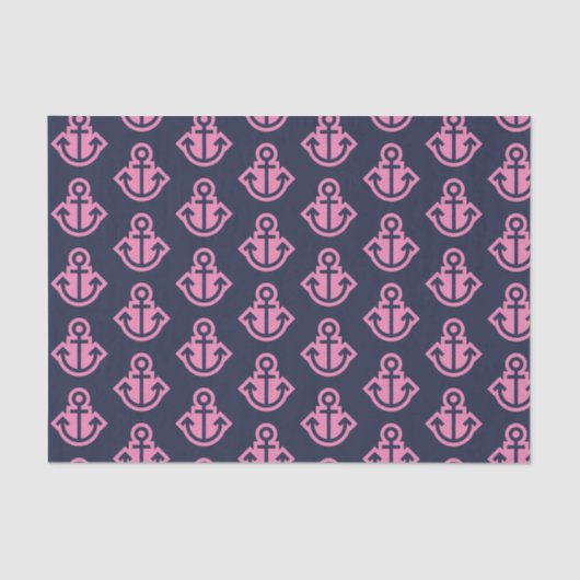 Gewebe für Navy und rosa Anker Seidenpapier (Vorderseite)