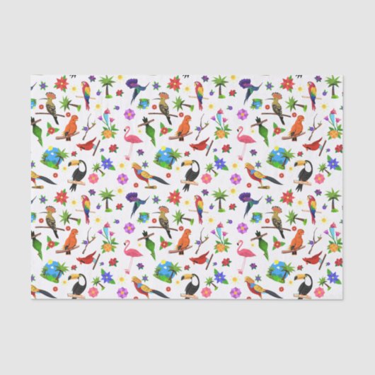 Gewebe für Vögel und Blume Seidenpapier (Vorderseite)