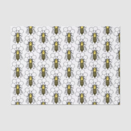 Gewebe - Gelbe und schwarze Bienen Seidenpapier