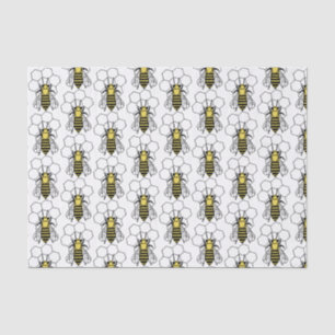 Gewebe - Gelbe und schwarze Bienen Seidenpapier
