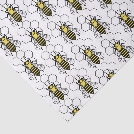 Gewebe - Gelbe und schwarze Bienen Seidenpapier (Ausschnitt)