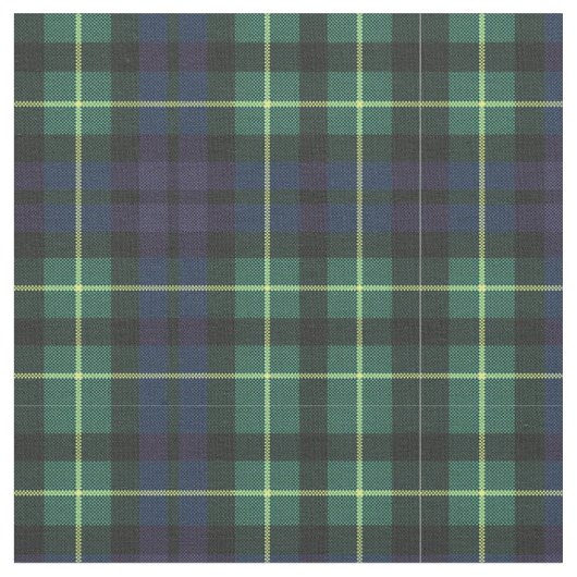 Gewebe - Gelber, grüner und blauer Tartan Stoff (Nahaufnahme)