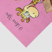 Gewebe Giraffe Blumenschokolade Rosa Seidenpapier (Ausschnitt)