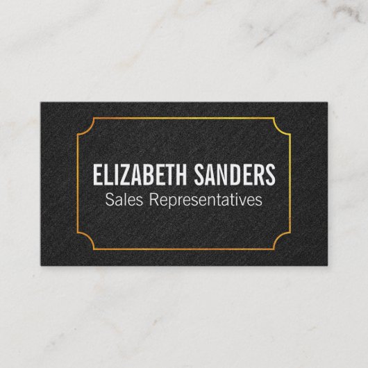 Gewebe / Goldrahmen Visitenkarte (Vorderseite)