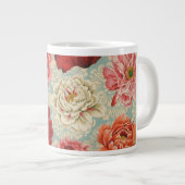 Gewebe-große Brokat-Pfingstrosen-Tasse Philip Jumbo-Tasse (Vorderseite Rechts)