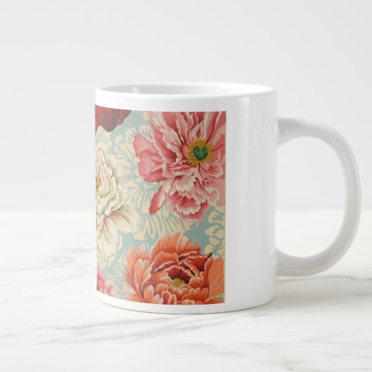 Gewebe-große Brokat-Pfingstrosen-Tasse Philip Jumbo-Tasse (Rechts)