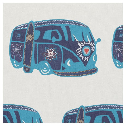 Gewebe Hippie Van Custom Combed Baumwolle(56" Stoff (Nahaufnahme)