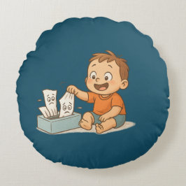 Gewebe in Schwierigkeiten Rundes Kissen