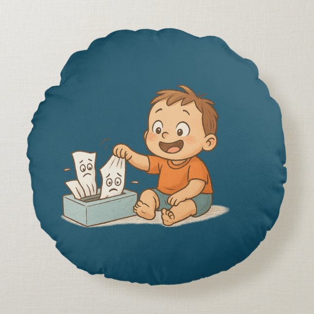 Gewebe in Schwierigkeiten Rundes Kissen (Vorderseite)