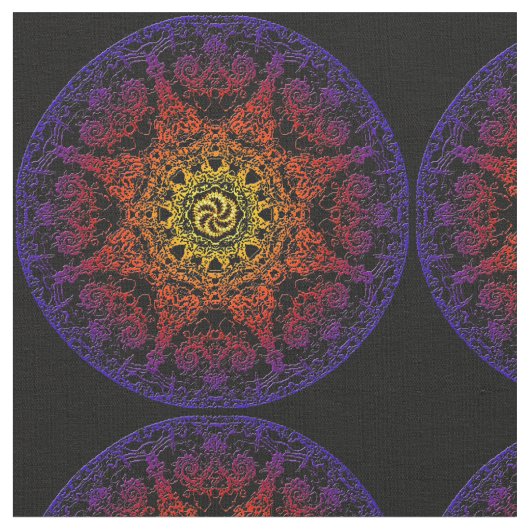 Gewebe Kala Chakra gekämmtes Baumwolle(56" Breite) Stoff (Nahaufnahme)