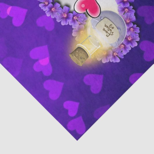 Gewebe Lila rosa Herzen Seidenpapier (Ausschnitt)