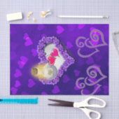 Gewebe Lila rosa Herzen Seidenpapier (Handwerk)