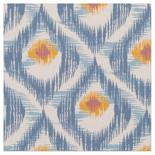 Gewebe mit blauem ikat Muster Stoff
