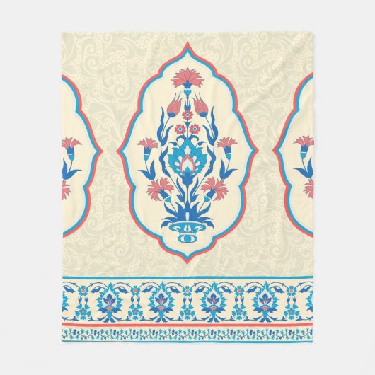 Gewebe mit Blumen nahtlos im ethnischen Stil Fleecedecke (Vorderseite)